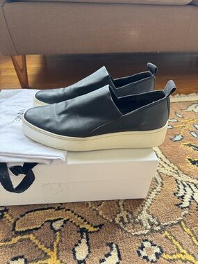 Vince Women's Saxon Slip On Platform Sneakers black leather